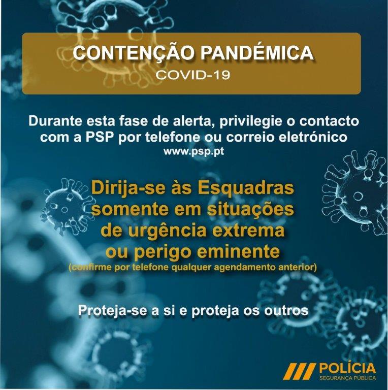 Covid-19: Atendimento ao público da PSP
