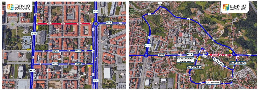 Alteração de trânsito devido às obras de requalificação da Rua 19